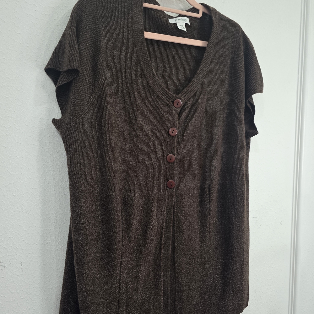 Dressbarn Chocolate Knit Cardigan